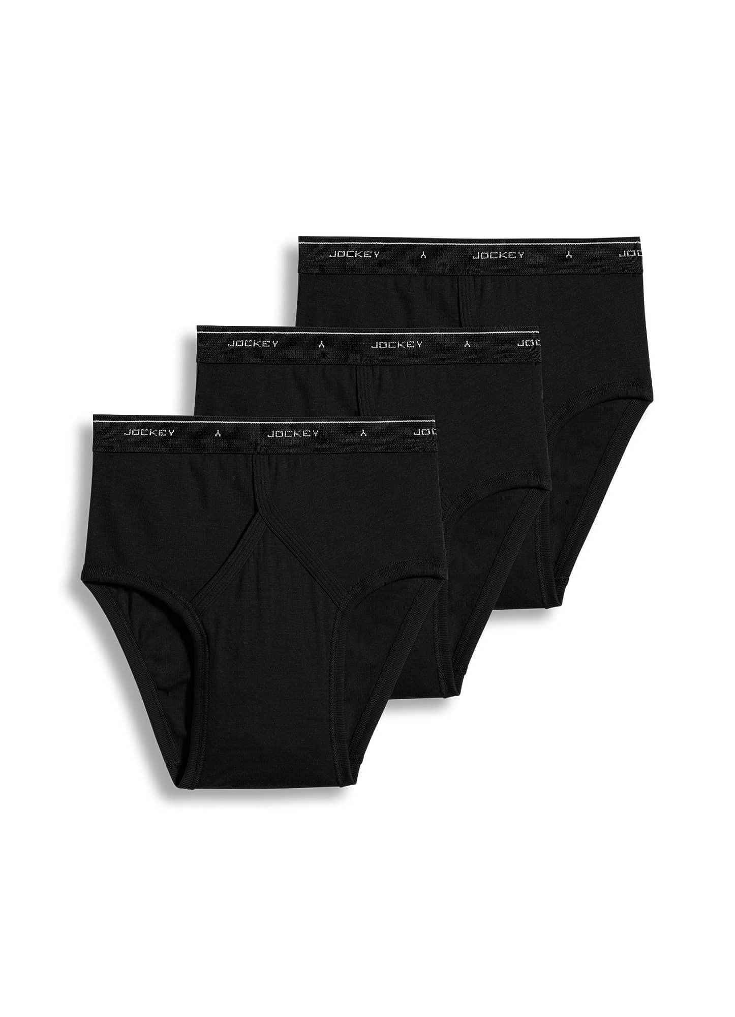 Jockey Mens Underwear classic Low Rise Brief - 3 Pack, Black, 36