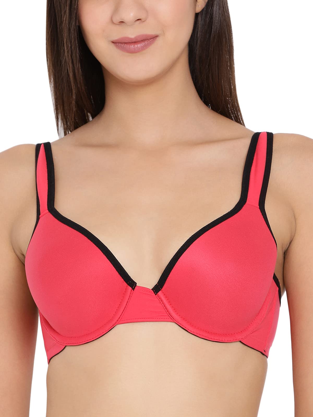 Clovia WomenS Padded Underwired Full Figure T-Shirt Bra (Br1809R04_Red_36C)