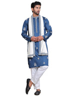 Jompers Mens Embroidered & Sequin Kurta Pyjama Set With Dupatta