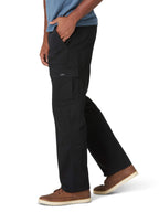 Wrangler Authentics Men's Relaxed Fit Stretch Cargo Pant, Black, 36W x 30L