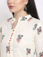 ANNI DESIGNER Womens Cotton Straight Kurta with Pant & Dupatta (KPTD-COT-10003-WHITE_L_White_Large)