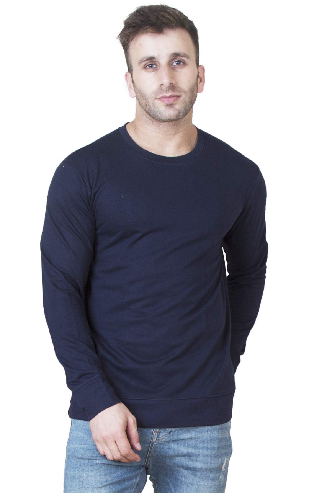 Veirdo Men's Cotton Round Neck Sweatshirt for Casual Wear