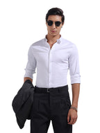 The Indian Garage Co Mens Slim Fit Solid Cutaway Collar Long Sleeves Party Shirt