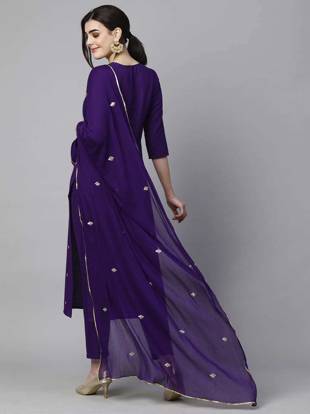 ANNI DESIGNER Womens Cotton Blend Embroidered Straight Kurta with Pant & Dupatta (Kasturi Begani-NGT_5XL_Blue_XXXXX-Large)