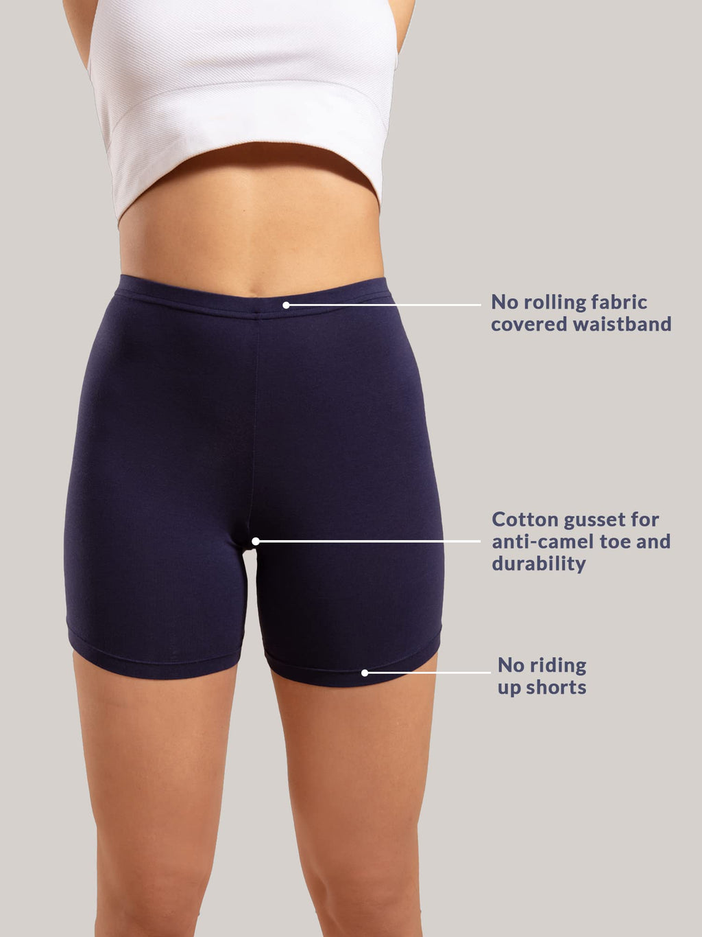 Nykd (Nyp083 Cotton Stretchable Cycling Shorts For Women | High Waist Shorties With Full Coverage & Concealed Waistband | Ideal