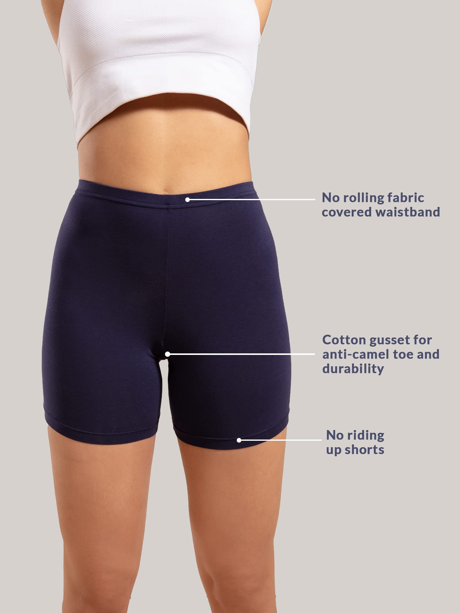 Nykd (Nyp083 Cotton Stretchable Cycling Shorts For Women | High Waist Shorties With Full Coverage & Concealed Waistband | Ideal