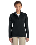 Ladies Stretch Tech-Shell compass Quarter-Zip - DK gREY HEATHER - S(D0102H7Y5L8)