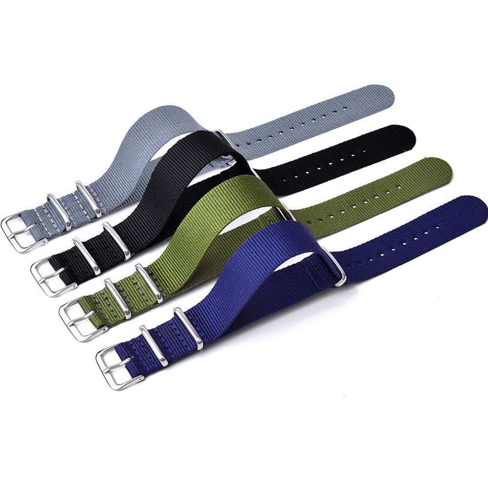 Ritche 22mm Nylon Watch Straps Nylon Replacement Men Women Bands (4 Packs)