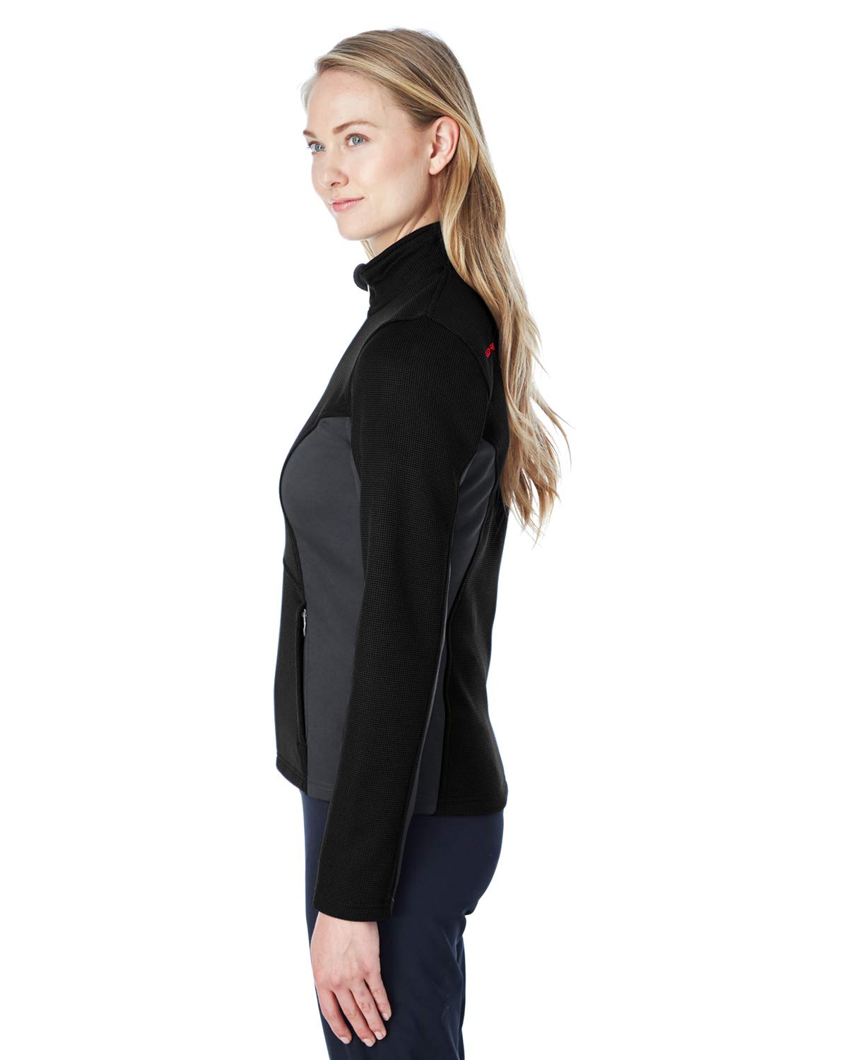 Ladies constant Full-Zip Sweater Fleece Jacket - BLAcK PLR RED - XS(D0102H7YK68)