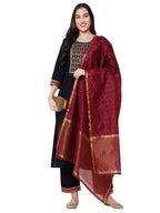 ANNI DESIGNER Womens Cotton Blend Kurta,Palazzos and Dupatta (Morning-Blue XX-Large)
