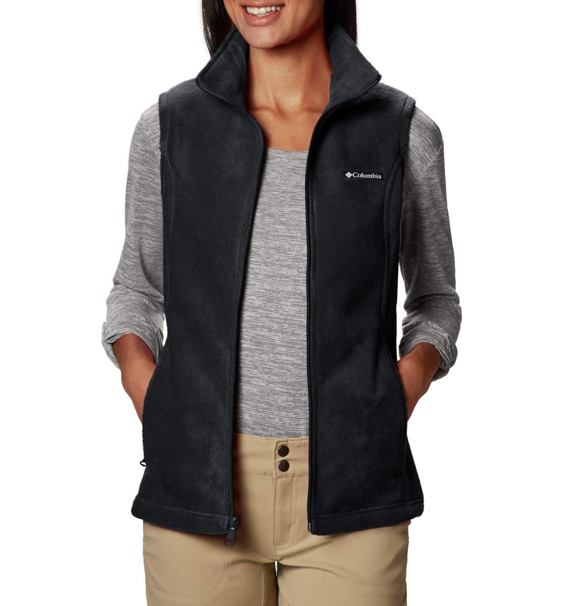 columbia Womens Benton Springs Vest, Black, 1X Plus