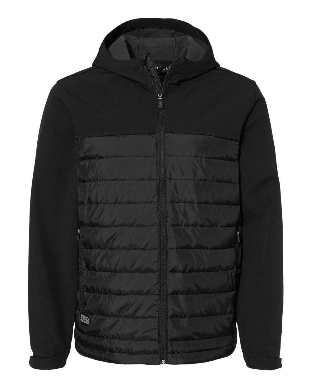 Mens Pinnacle Puffer Body Softshell Hooded Jacket - BLAcK - S(D0102H78MZP)