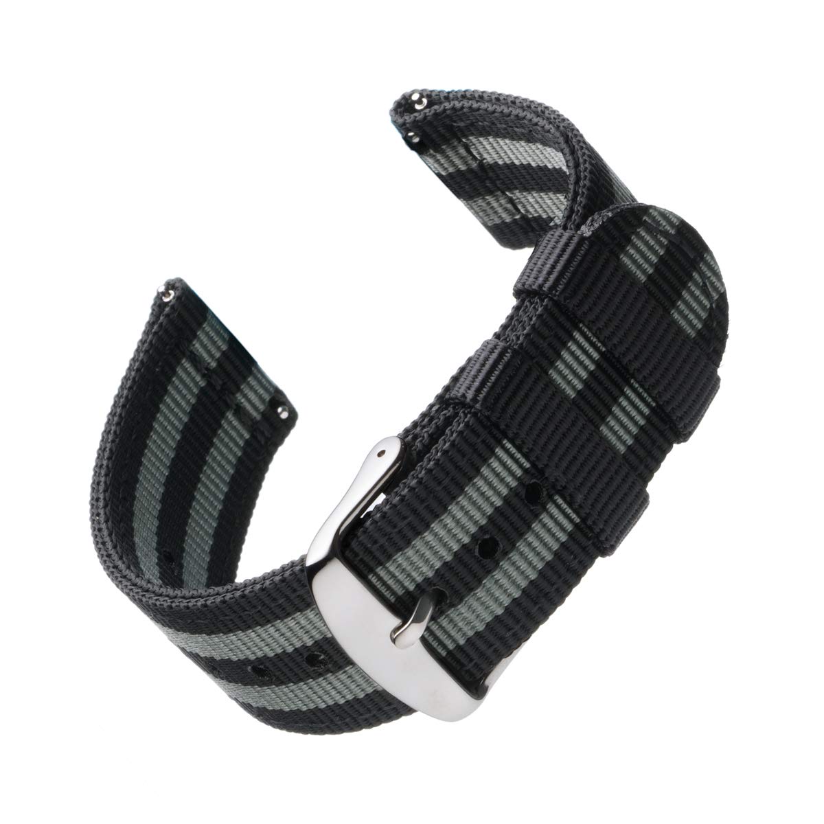 Archer Watch Straps - Premium Nylon Quick Release Replacement Watch Bands for Men and Women, Watches and Smartwatches (Black/Gra