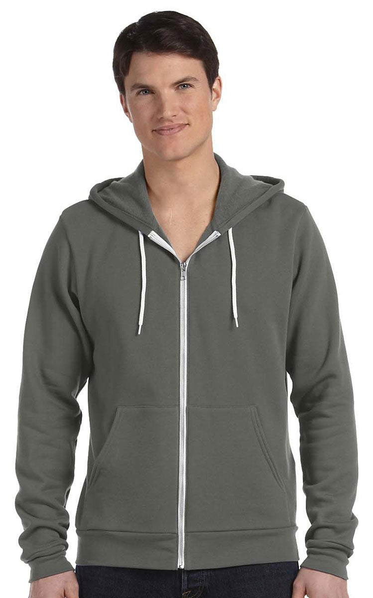 Unisex Sponge Fleece Full-Zip Hooded Sweatshirt - ASPHALT - 2XL(D0102H7WD46)