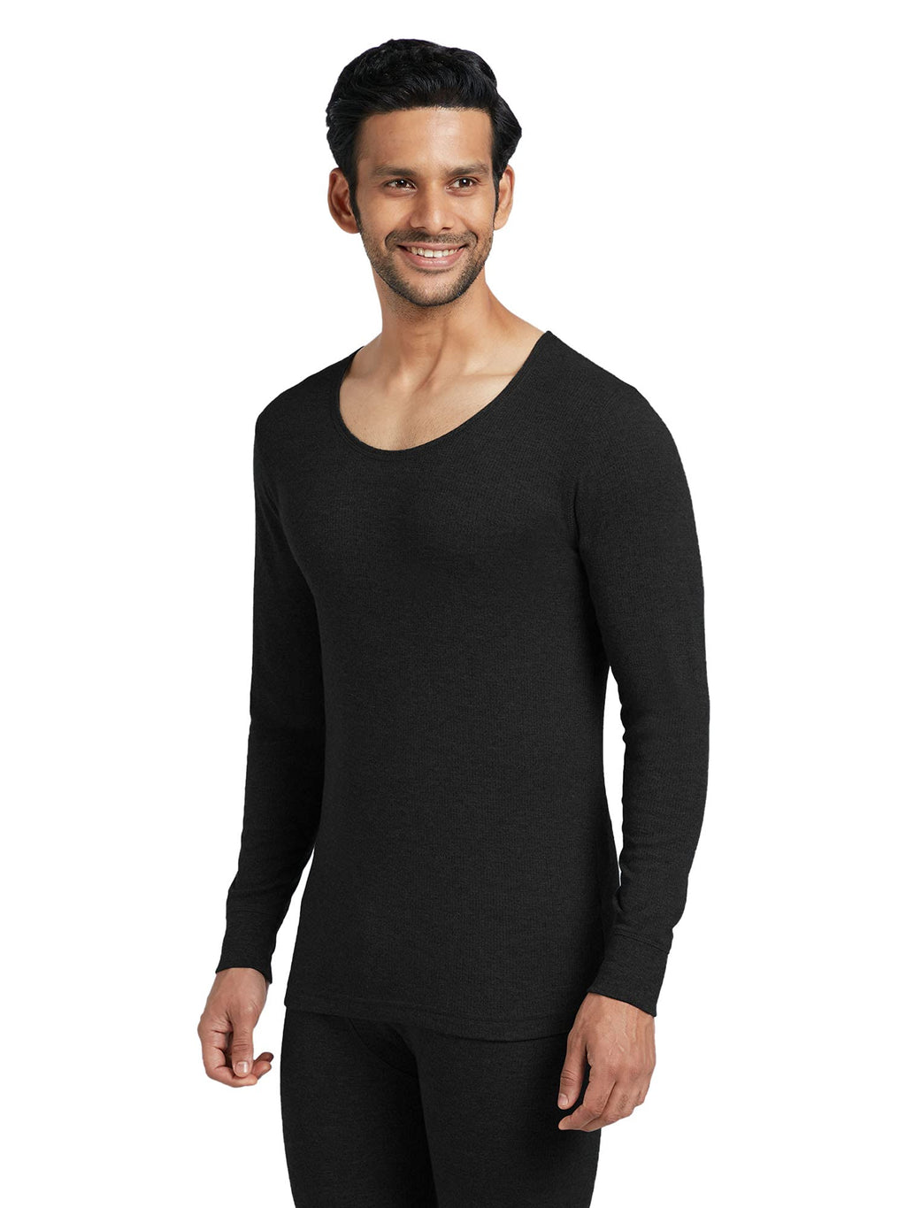 XYXX Mens Thermal Vest | Antibacterial, Skin Friendly with Superior Heat Retention | Slim Fit Full Sleeve Solid Alpine IntelliH