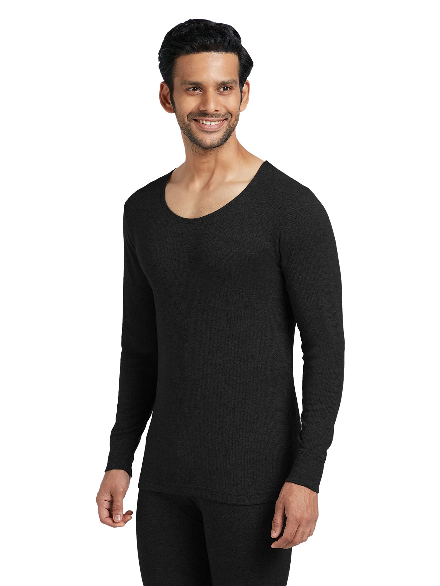 XYXX Mens Thermal Vest | Antibacterial, Skin Friendly with Superior Heat Retention | Slim Fit Full Sleeve Solid Alpine IntelliH