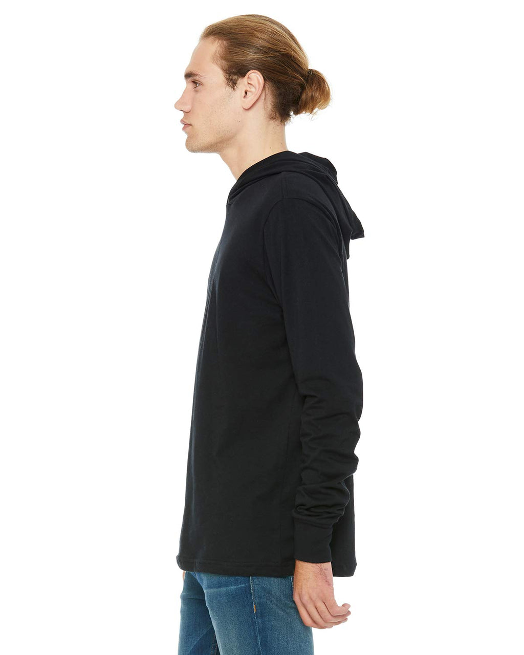 Unisex Jersey Long-Sleeve Hoodie - HEATHER NAVY - XS(D0102H789SP)