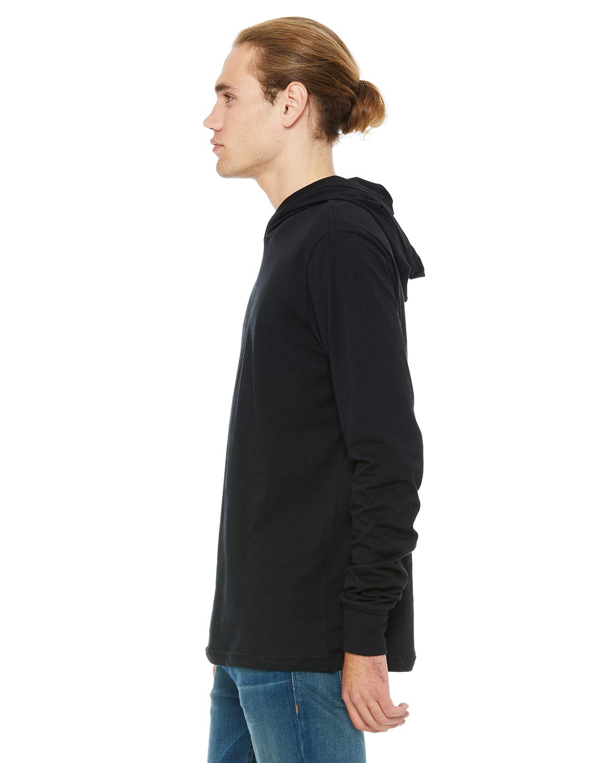 Unisex Jersey Long-Sleeve Hoodie - HEATHER NAVY - XS(D0102H789SP)