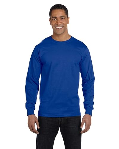 Mens 52 oz comfortSoft cotton Long-Sleeve T-Shirt - WHITE - S(D0102H7KTB6)