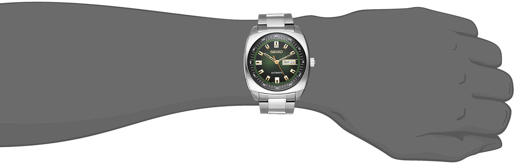 SEIKO Recraft Automatic Watch - Green Dial, Stainless Steel, Day/Date Calendar, 50m Water Resistant, 41hr Power Reserve