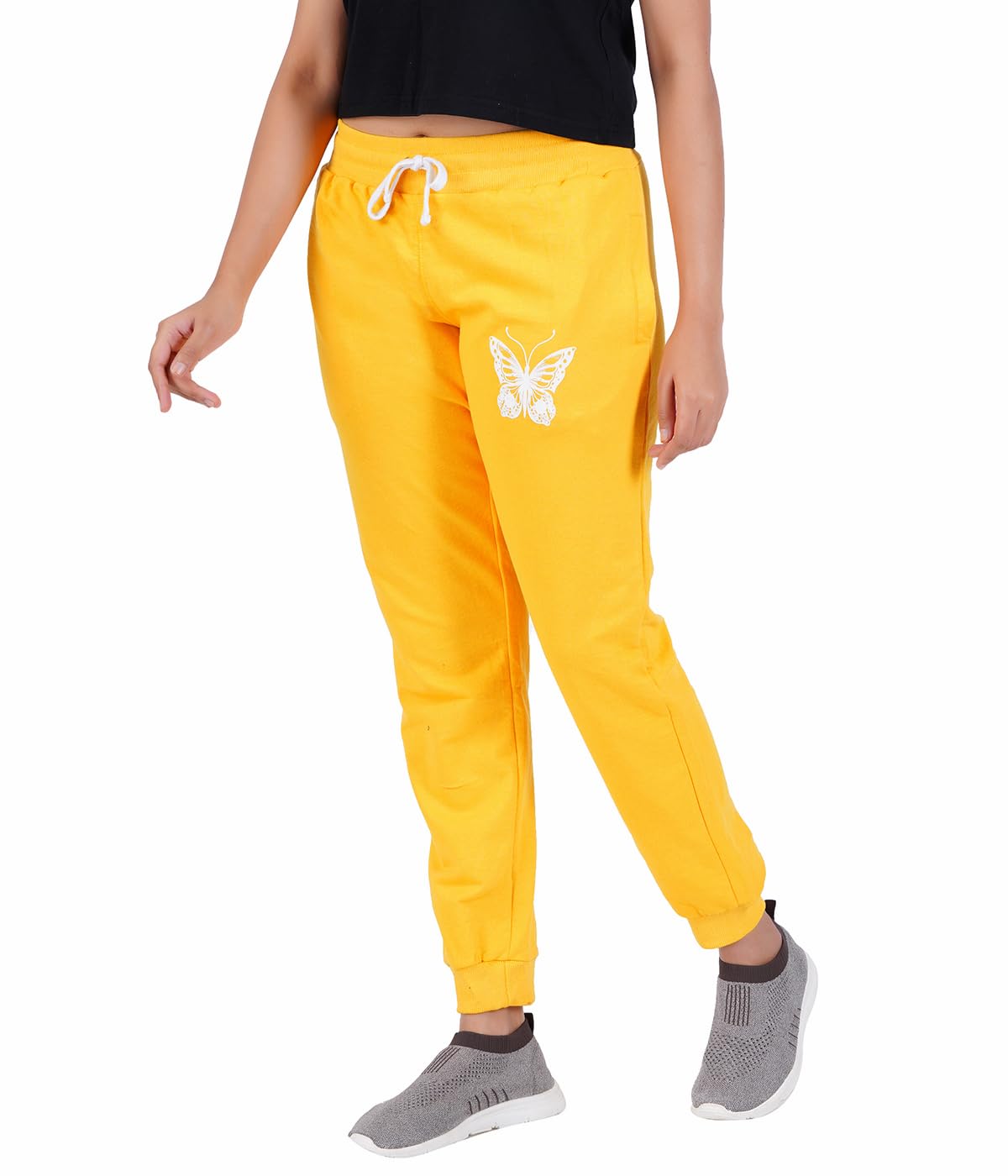 T2F Womens Regular Track Pants (WOM-JOG-01_Yellow