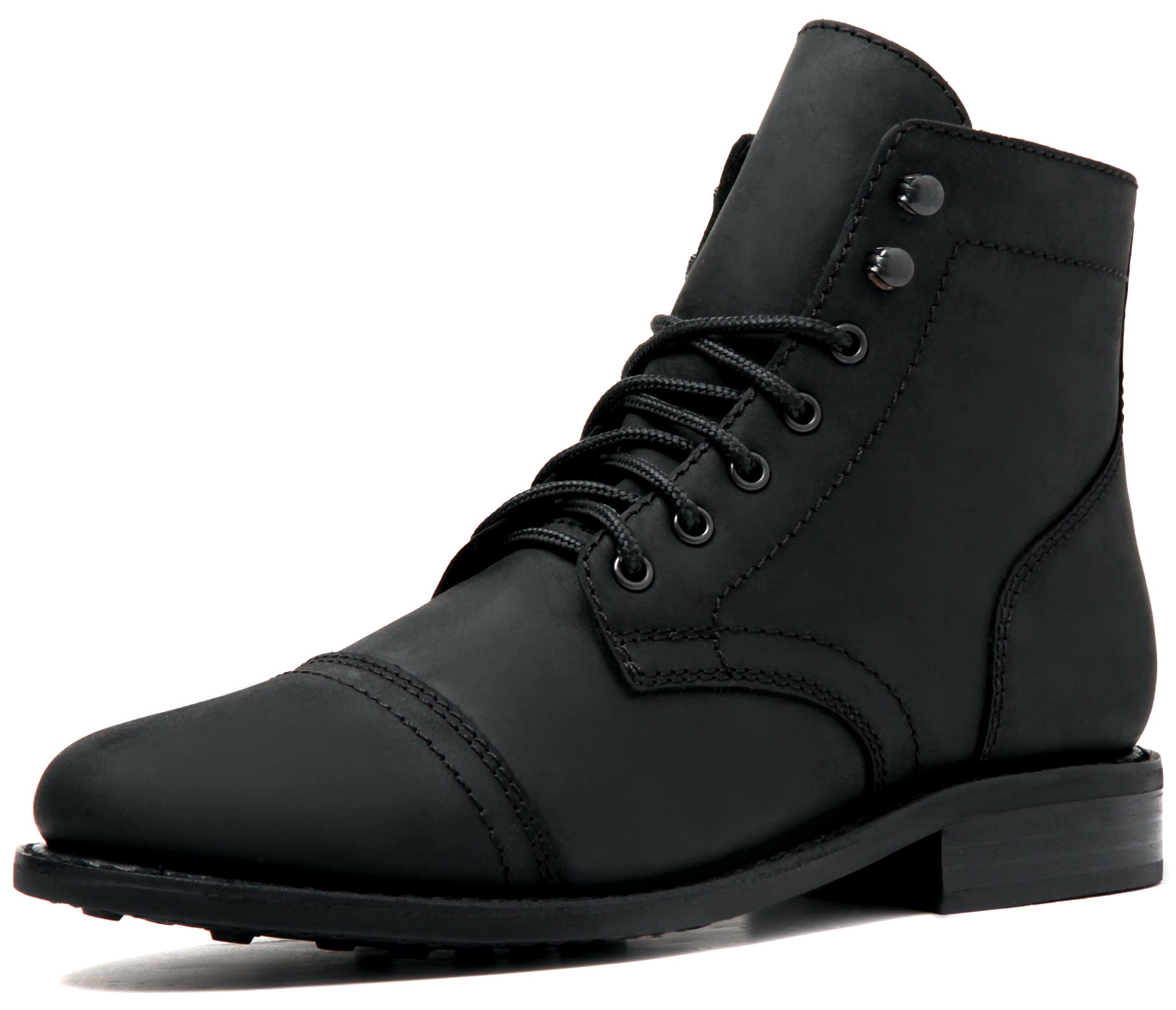 Thursday Boot Company Men's Captain Rugged and Resilient Cap Toe Boot, Black Matte, Size 7.5