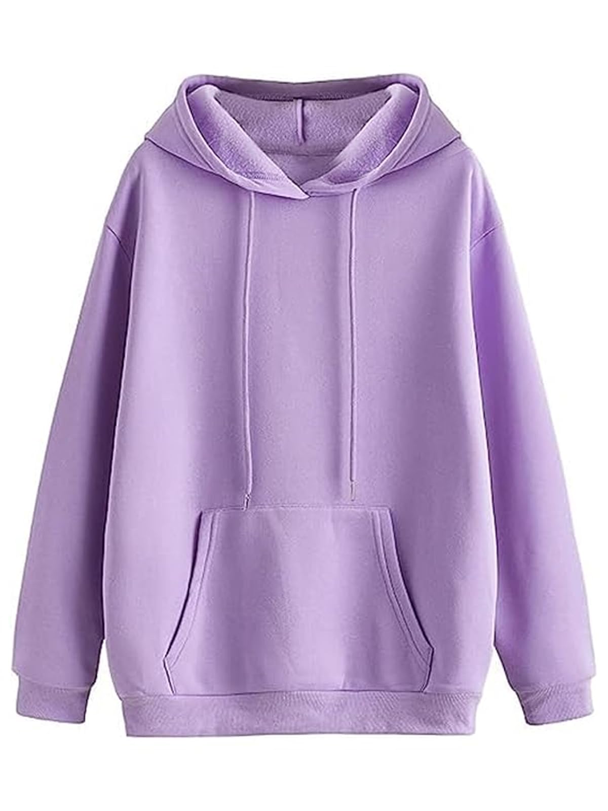 JUNEBERRY Fleece Womens Solid Regular Fit Hooded Hoodie (Jb_W02_Lilac_S_Ul_Purple