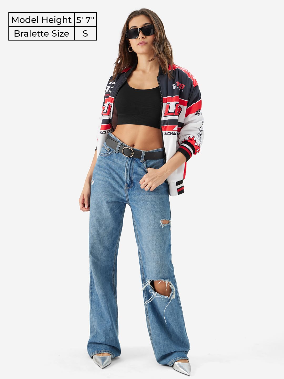 The Souled Store Solids: Black Women and Girls Pull On Cotton Blend Bralette Top