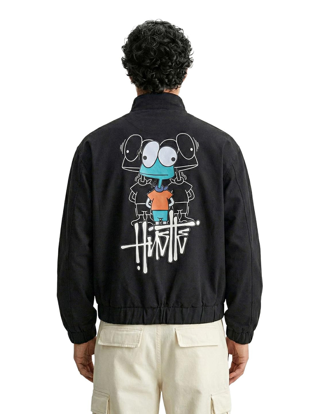 The Indian Garage Co Mens Relaxed Fit Long Sleeves Cutaway Collar Graphic Sweater