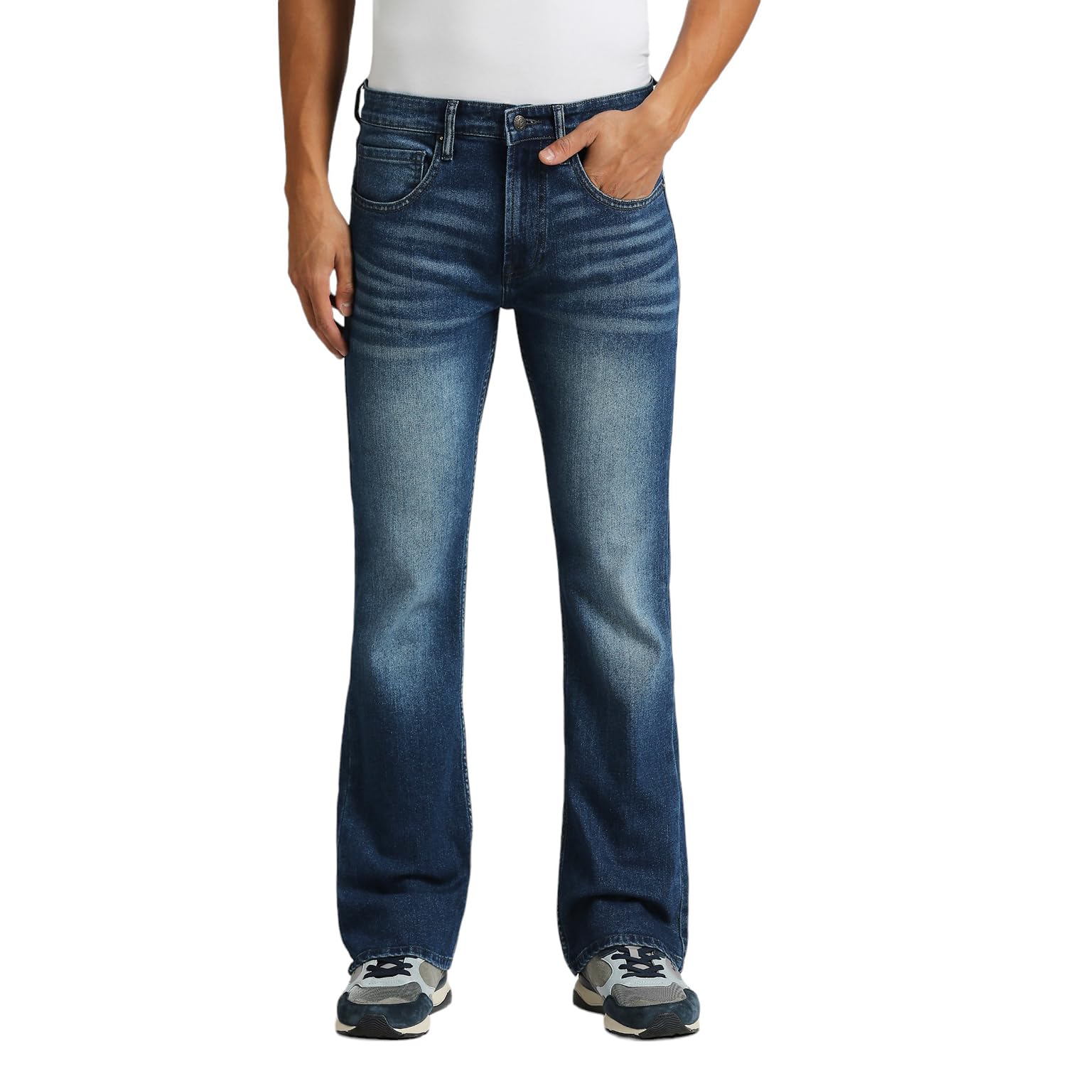 Pepe Jeans MenS Mid Rise Bootcut Fit Jeans, 32, Blue
