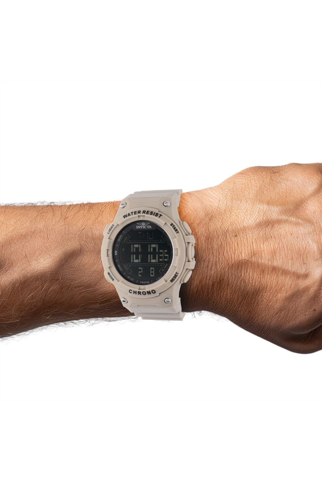 Invicta Racing Men 52mm Plastic Light Brown Black dial Electronic Digital