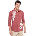 Fabindia Men Printed Casual Shirt Cotton_S Red