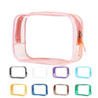 Clear Pouch Small, Clear Makeup Bag, 6.6x2.3x4.7 Size TSA Approved Toiletry Bag, Clear Travel Bags for Toiletries, Clear Cosmeti