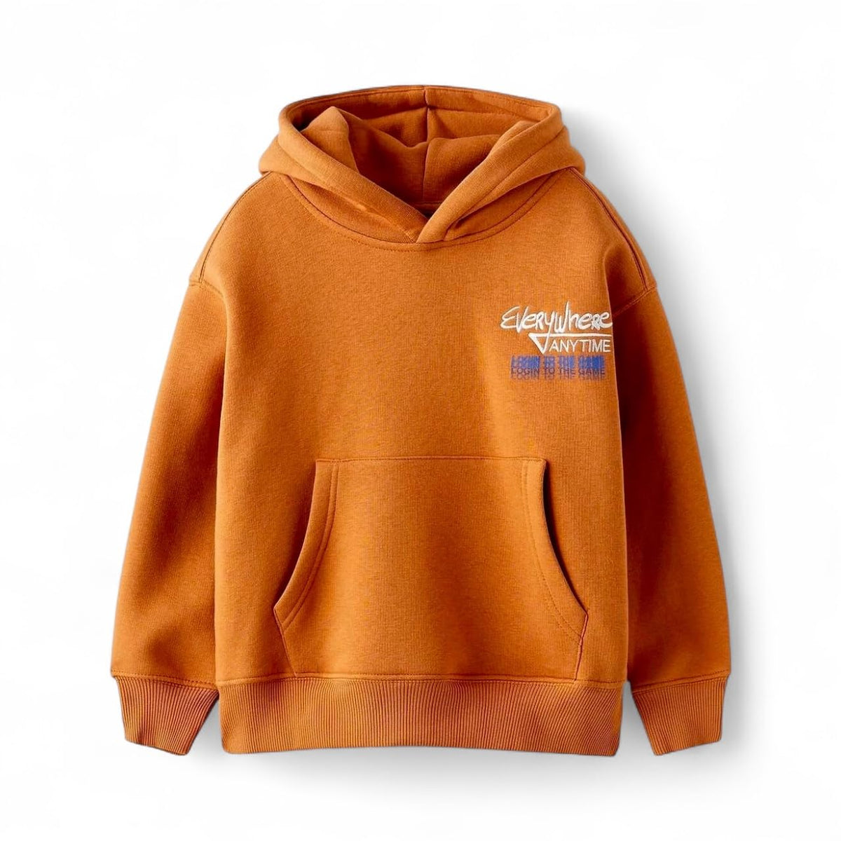 Alan Jones Clothing Printed Oversize Cotton Blend Regular Fit Hoodies for Boys (Orange_1516 Years) 15-16