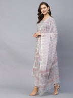 ANNI DESIGNER Womens Cotton Blend Straight Printed Kurta with Pant & Dupatta (Lord Grey-SNW_XL_Grey_X-Large)