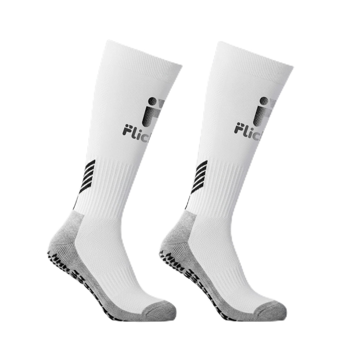 Flickit AntiSlip Long Grip Socks For Men, Women & Kids | Socks For Football, Badminton, Gym, Running & Sports | NonSlip Rubber
