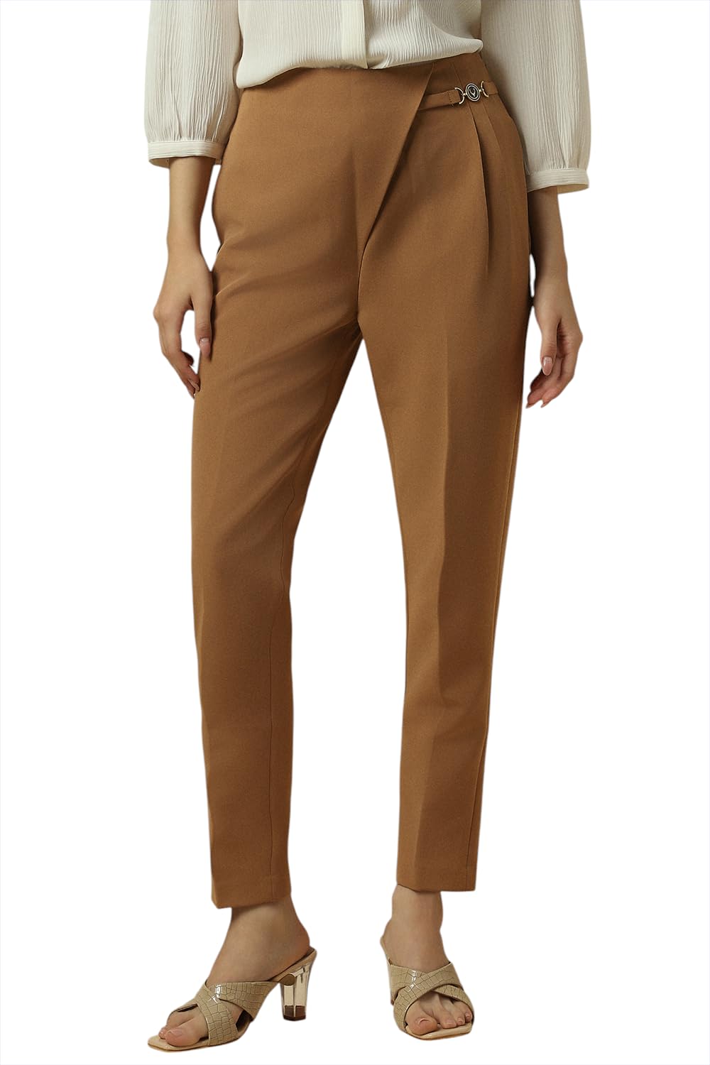 Allen Solly Women Slim Fit Solid Formal Pants