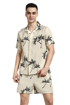 DHRUVI TRENDZ Mens Rayon Co-Ord Set Regular Fit Night Dress (DT-MS-6099&SH-171_OffWhite_XS)