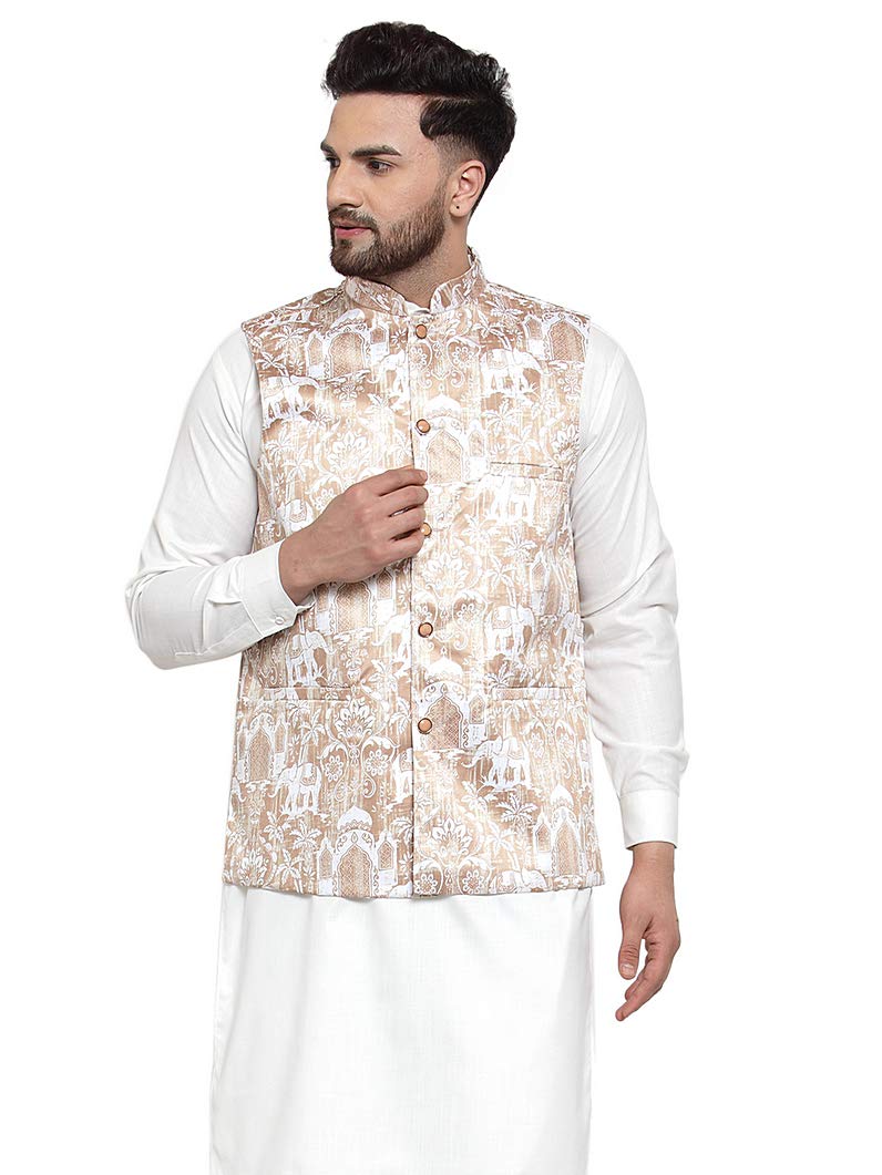 Jompers Mens Printed Waistcoats Nehru Jeckets