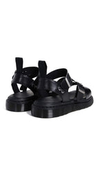 Dr. Martens mens Gryphon Gladiator Sandal, Black, 10-10.5 US