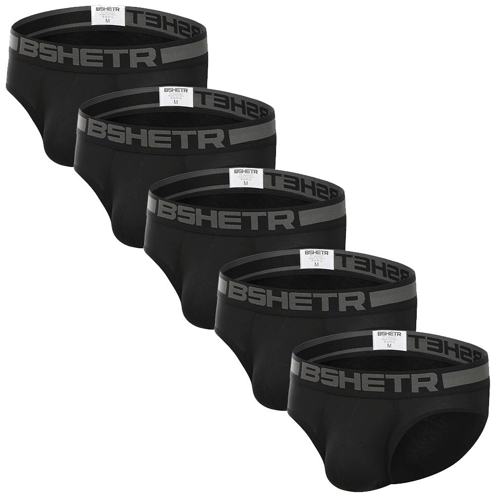 Men's Underwear Briefs 5-Pack Cotton Low Rise Multi Color Soft Underpant (Black(5-Pack), Medium 28-30,71cm-76cm)