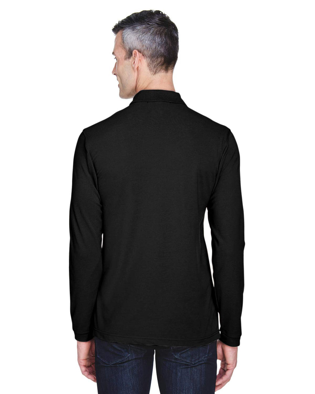 Mens 56 oz Easy Blendong-Sleeve Polo - BLAcK - XS(D0102H76K06)