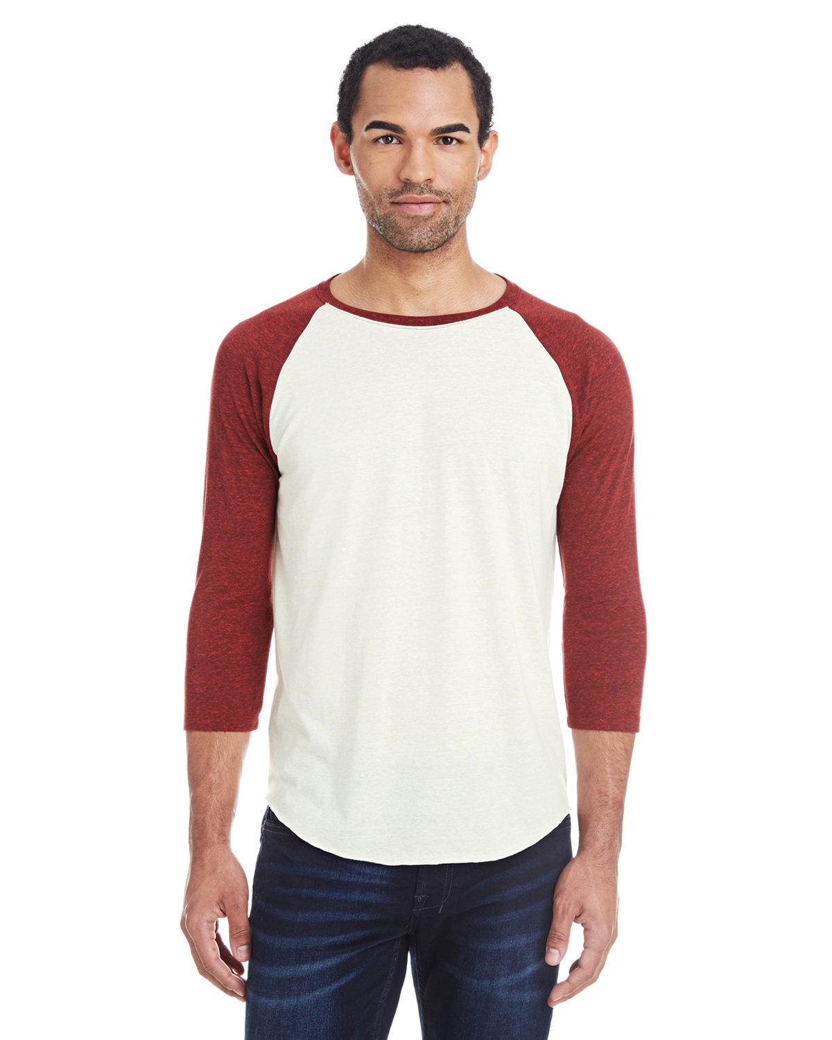 Unisex Triblend 34-Sleeve Raglan - cRM cRD BLK TRB - 3XL(D0102H7NP26)