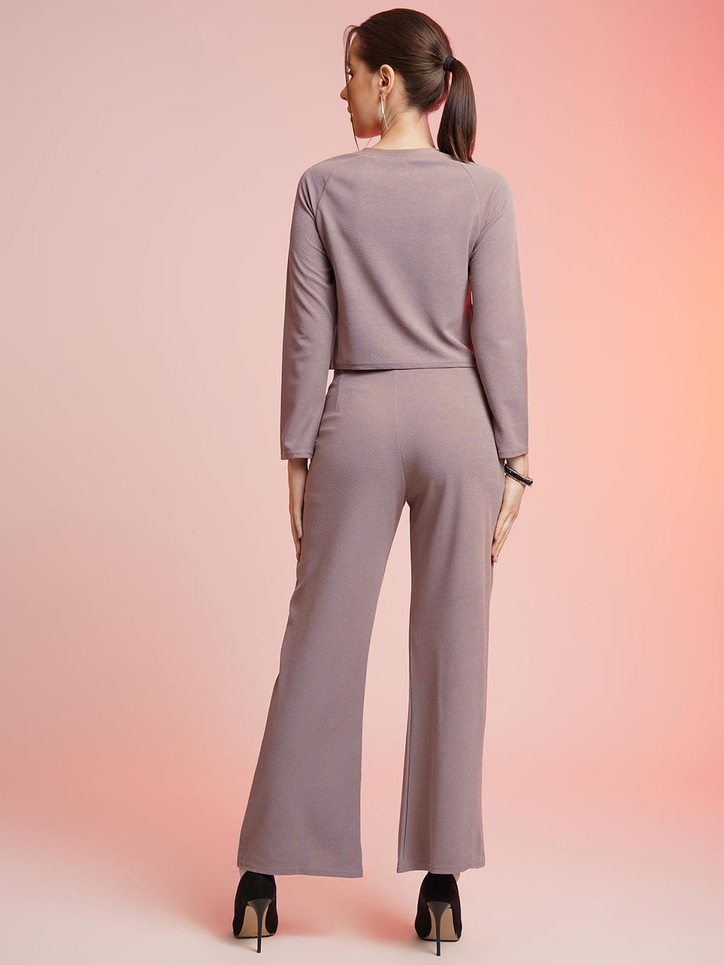 Selvia Womens Co-ords Set|Lycra Crop Top & Trouser Set|Casual Co-ords Set for Women|Two Piece Co-ord Set|Crop Top & Bottom Set(