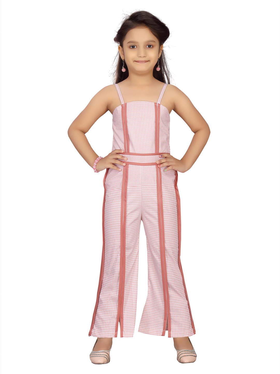 Aarika Girls Cotton Blend Pencil Floor Length Casual Dress (DR-803_Peach_28)