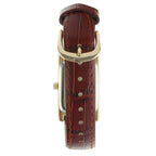 Peugeot Women's Classic 14Kt Gold Plated Watch, Rectangular Tank Shape Case with Leather Band and Easy to Read Dial