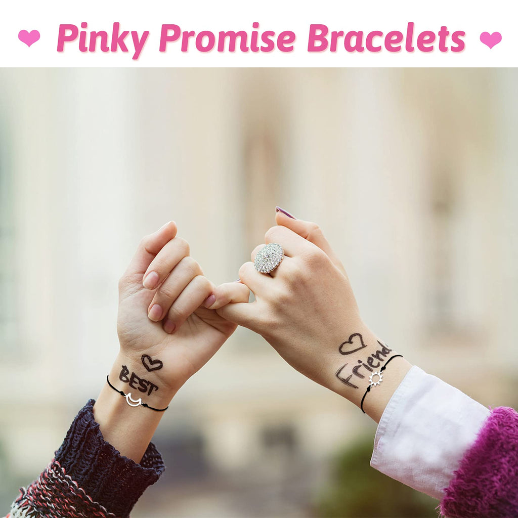 UNGENT THEM Sun and Moon Couples Bracelets Matching Bff Pinky Promise Distance Relationship Valentines Birthday Gifts for Him He