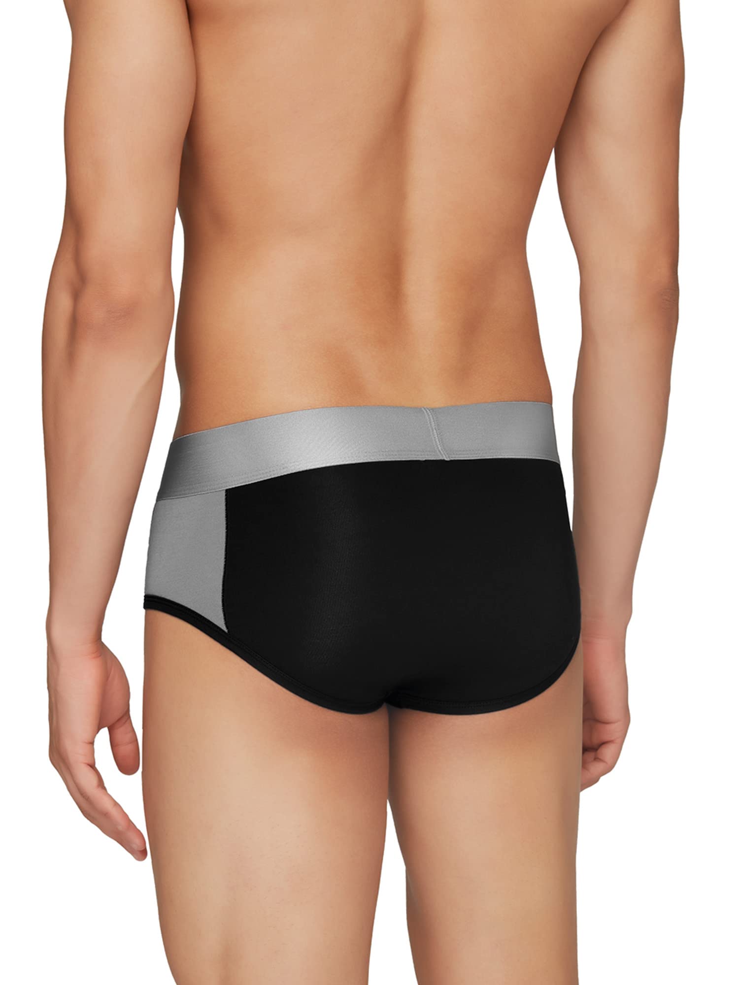 XYXX Mens Underwear Illuminati IntelliSoft Antimicrobial Micro Modal Brief Pack of 5 (Black ; Ture Blue ; Black Iris ; Black &
