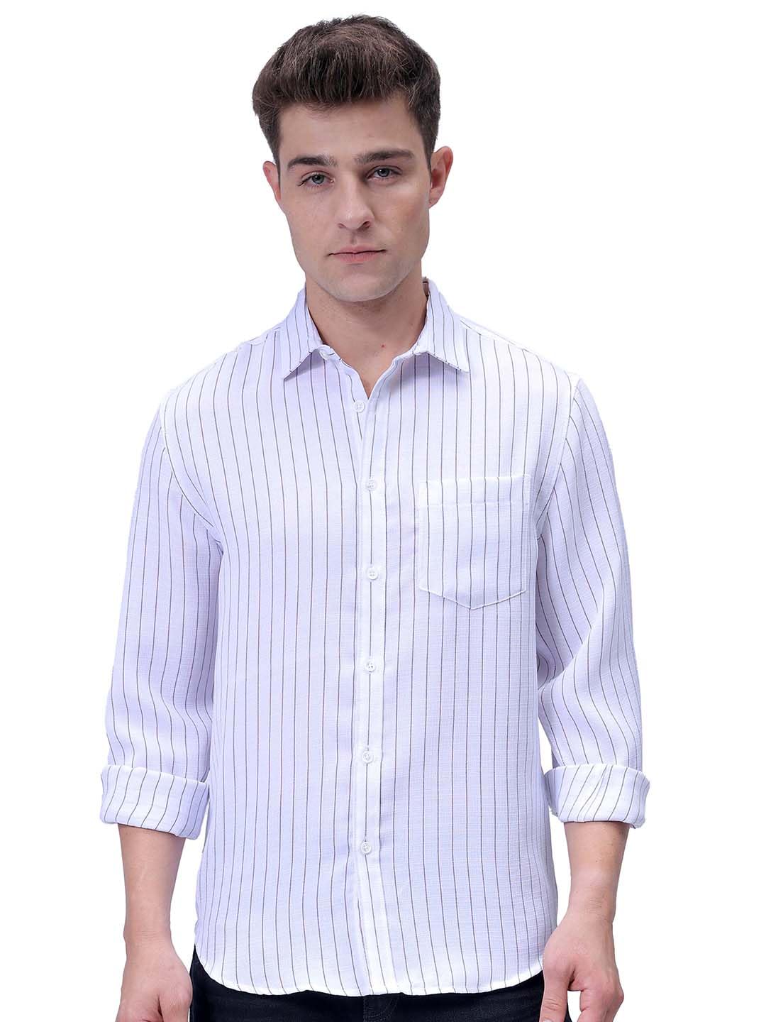 The Indian Garage Co Mens Striped Slim Fit Shirt