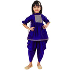 A.T.U.N. (ALL THINGS UBER NICE) Girls Pleated Gotta Patti Kurti with Dhoti Pants & Dupatta Set | Ethnic Wear Clothing Set